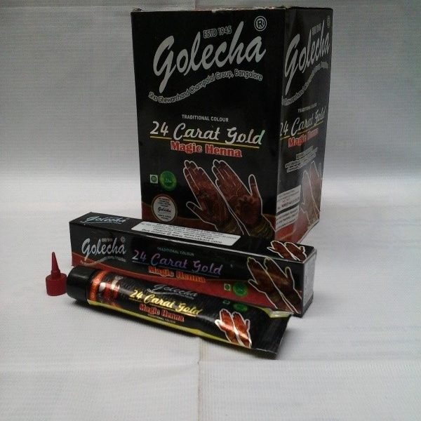 buy Golecha 24 Carat Gold Magic Henna Black Tubes (Pack of 12) in Delhi,India