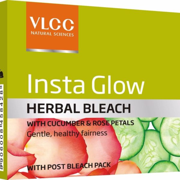 buy VLCC Insta Glow Herbal Bleach with Cucumber & Rose Petals for Healthy Fairness in Delhi,India