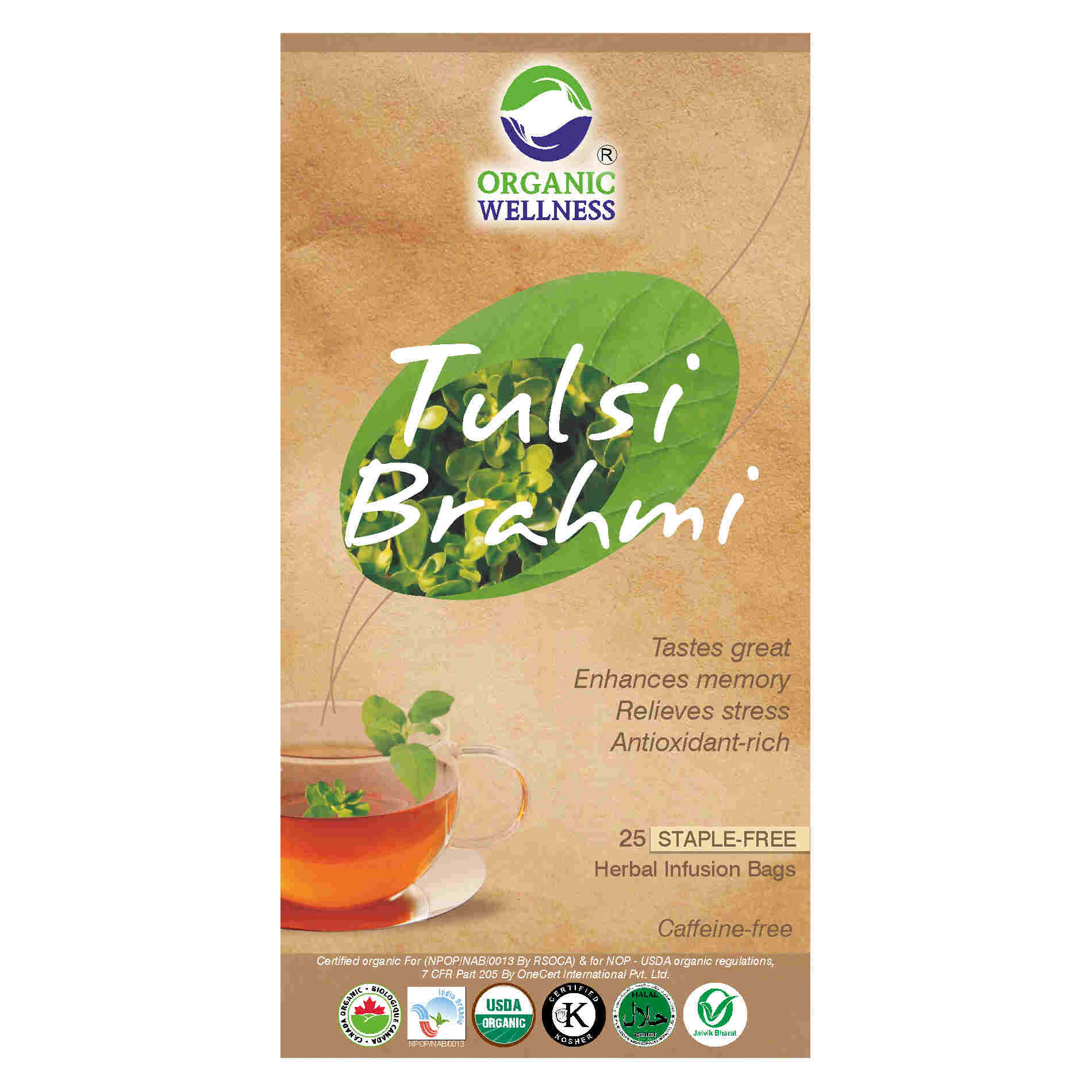 Organic Wellness Tulsi Brahmi Tea Bags