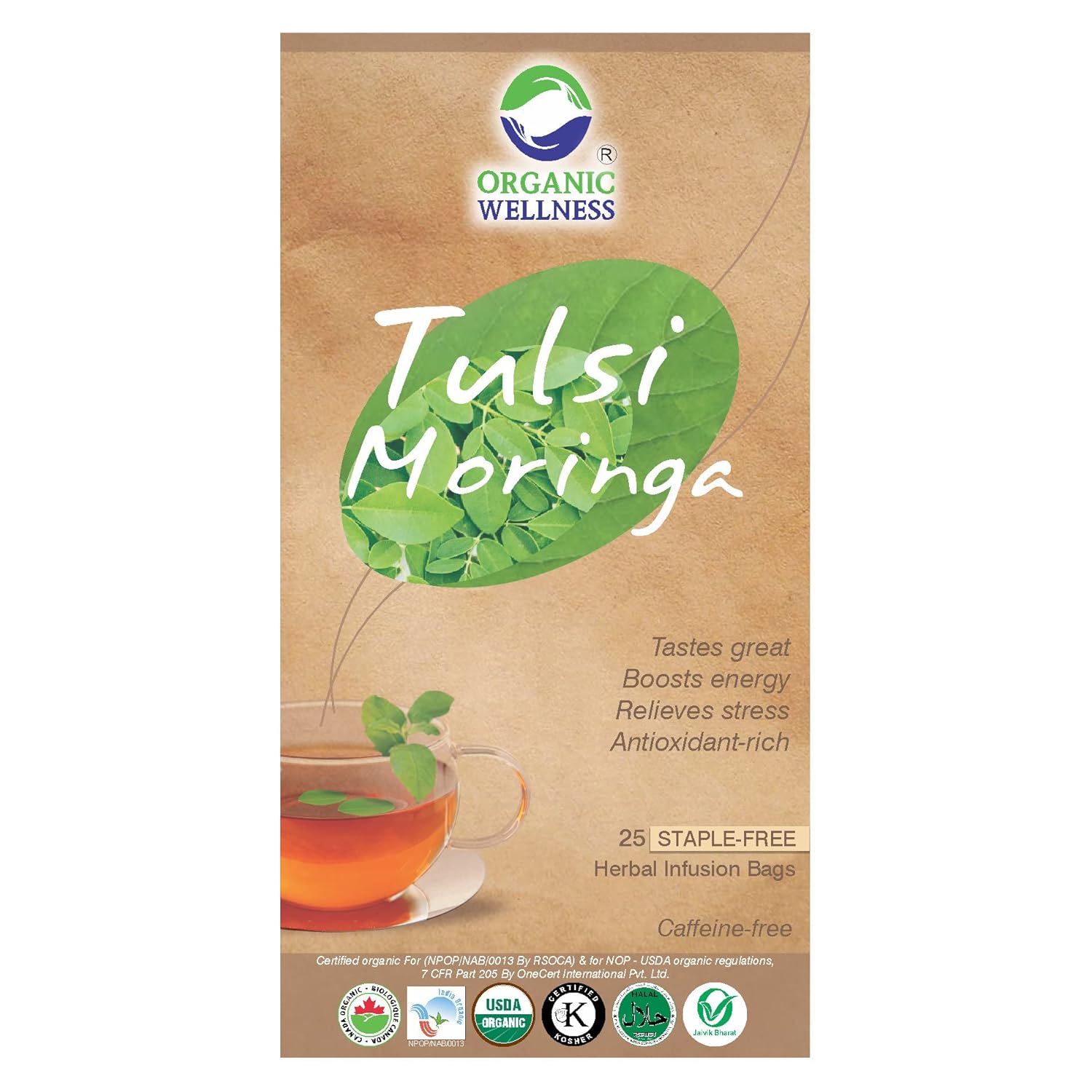 Organic Wellness Tulsi Moringa Tea Bags