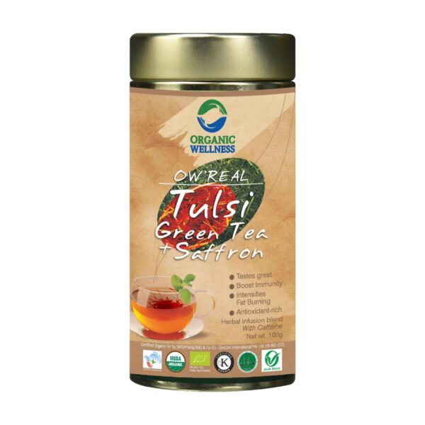 buy Organic Wellness Tulsi Saffron Green Tea in Delhi,India