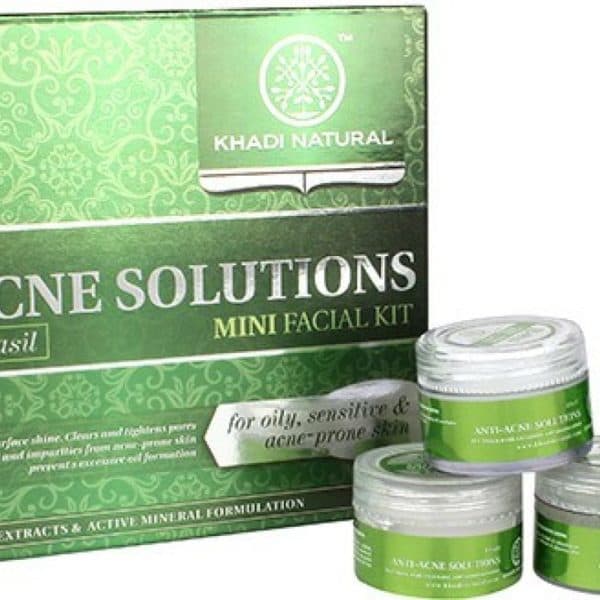 buy Khadi Natural Anti-Acne Solutions Mini Facial Kit (With Tea Tree & Basil) in Delhi,India