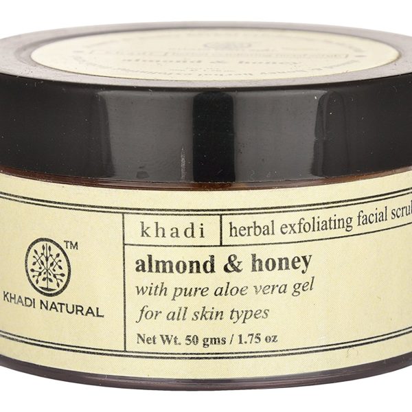 buy Khadi Natural Almond & Honey Herbal Exfoliating Facial Scrub in Delhi,India