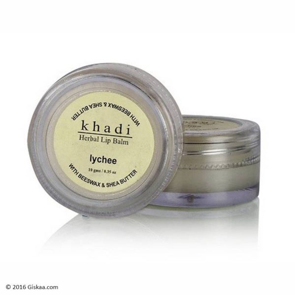 buy Khadi Natural Herbal Lip Balm (Lychee Flavour) With Beeswax & Shea Butter 10g in Delhi,India