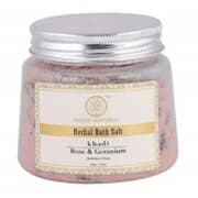 buy Khadi Natural Herbal Rose & Geranium With Rose Petals Bath Salt 200g in Delhi,India