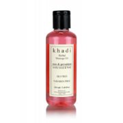 buy Khadi Natural Rose & Geranium Sooths mind & Body Herbal Massage Oil 210 ml in Delhi,India