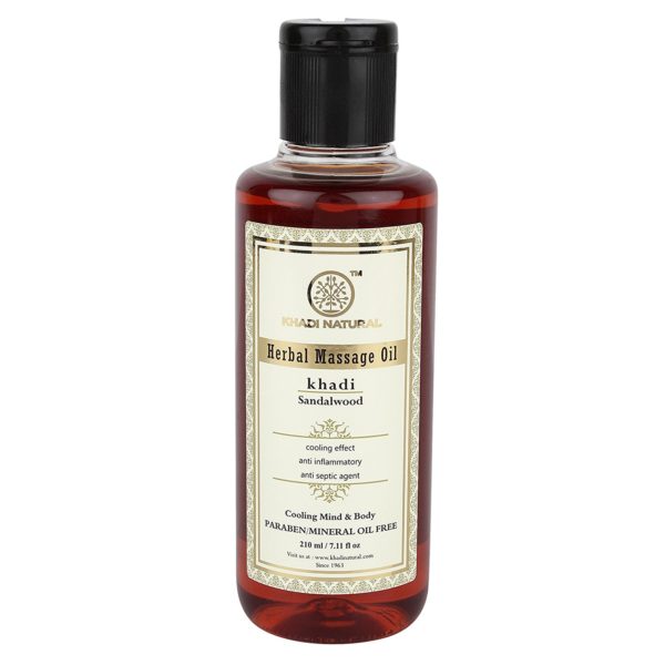 buy Khadi Natural Sandalwood Herbal Massage Oil 210ml SLS / Paraben Free in Delhi,India