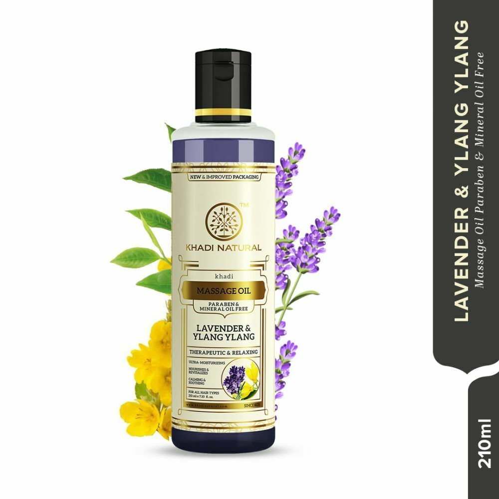 Khadi Natural Lavender & Ylang Ylang Herbal Massage Oil 210g