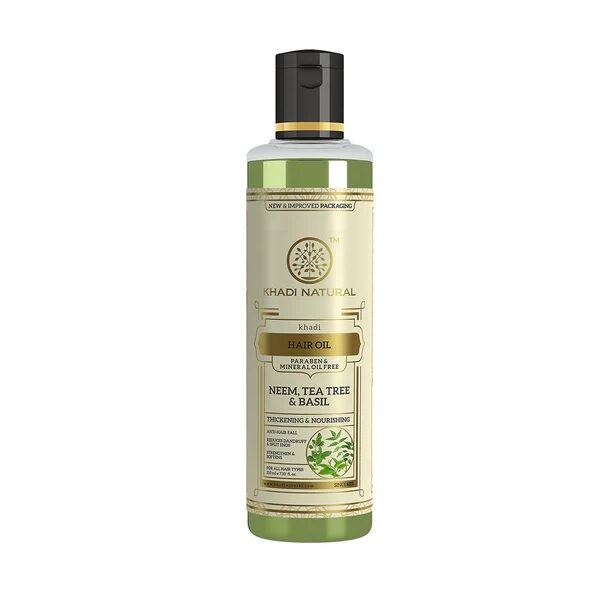 buy Khadi Natural Neem, Basil and Tea tree Hair Oil 210ml in Delhi,India