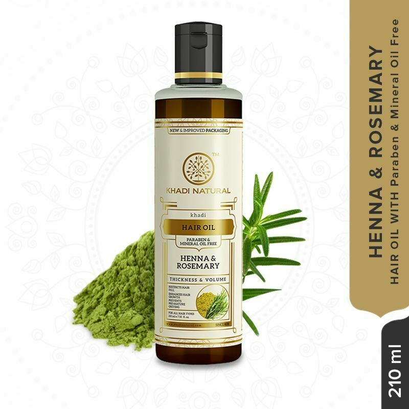 Khadi Natural Rosemary & Henna Promotes Growth Hair Oil 210ml