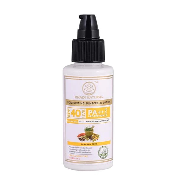 buy Khadi Natural SPF 40 UVB PA++ Sunscreen Moisturising Lotion in Delhi,India