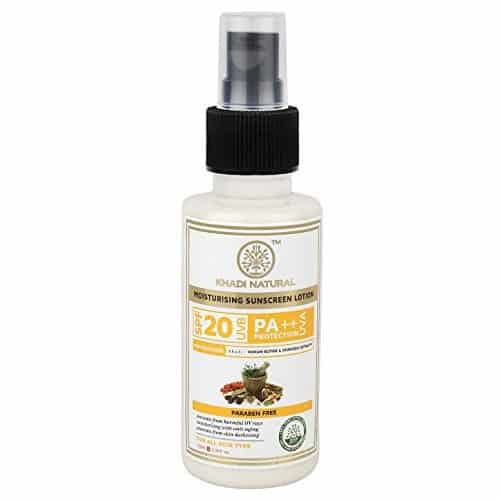 buy Khadi Natural SPF 20 UVB PA++ Moisturising Sunscreen Lotion in Delhi,India