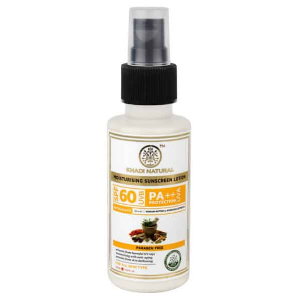 buy Khadi Natural SPF 60 UVB PA++ Sunscreen Moisturising Lotion in Delhi,India