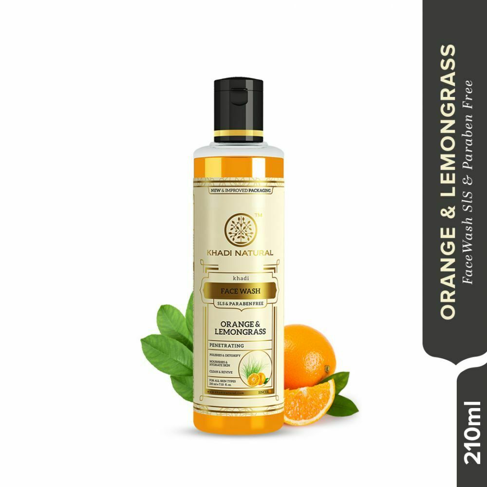 Khadi Natural Orange & Lemongrass Face Wash SLS Paraben Free
