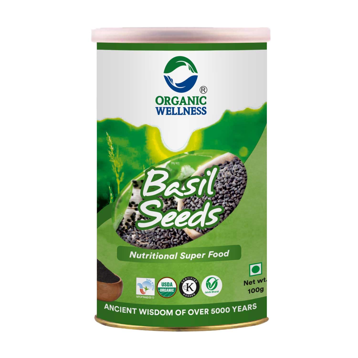 Organic Wellness Basil Seeds Tin