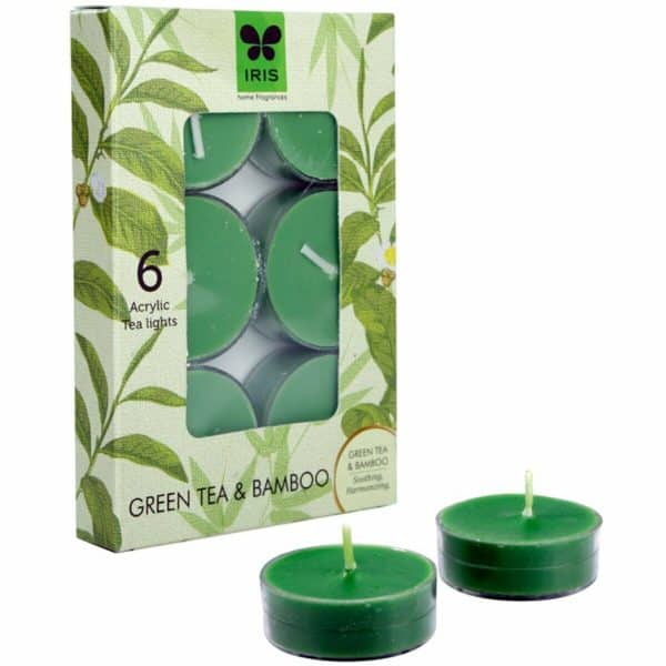 buy Iris Green Tea and Bamboo Fragrance Acrylic Tealight Candles in Delhi,India