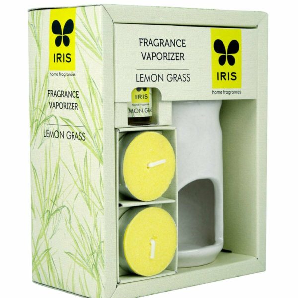 buy Iris Fragrance Lemon Grass Vaporizer 2 Tealights with 5ml Oil in Delhi,India