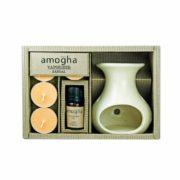 buy IRIS Amogha -Sandal 10ml Fragrance Oil with Ceramic Vaporizer & 4 N Tealights in Delhi,India