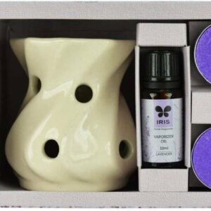 Iris Fragrance Lavender Vaporizer 2 Tealights with 10ml Oil
