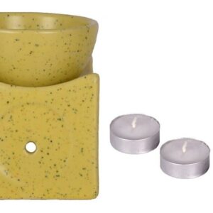 Mr. Aroma Handcrafted Square Bowl Diffuser Burner + 2 Tealights