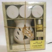 buy Mr. Aroma Creamy Vanilla Gift Set Ceramic Burner + Aroma Oil + Tea Lights in Delhi,India