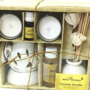 Mr. Aroma Creamy Vanilla (Big) Gift Set Electric Burner + Aroma Oil + Candle Jar