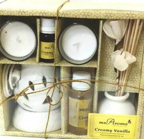 buy Mr. Aroma Creamy Vanilla (Big) Gift Set Electric Burner + Aroma Oil + Candle Jar in Delhi,India
