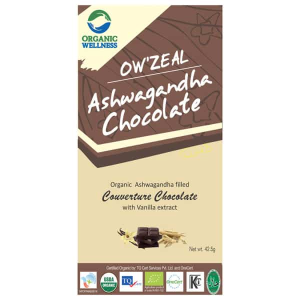 buy Organic Wellness Ashwagandha Couverture Chocolate with Vanilla extract in Delhi,India
