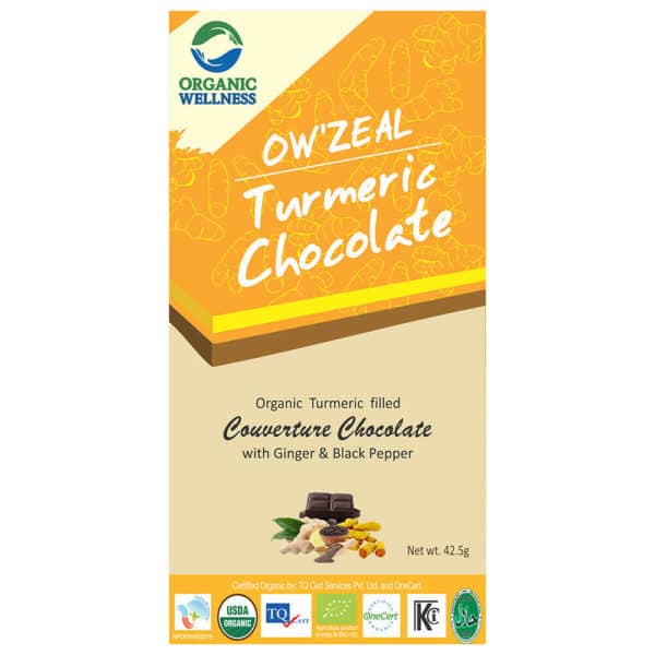buy Organic Wellness Turmeric Couverture Chocolate with Ginger & Black Pepper in Delhi,India