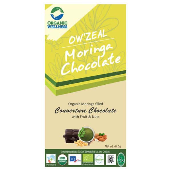 buy Organic Wellness Moringa Couverture Chocolate with Dried Lemon Peel in Delhi,India