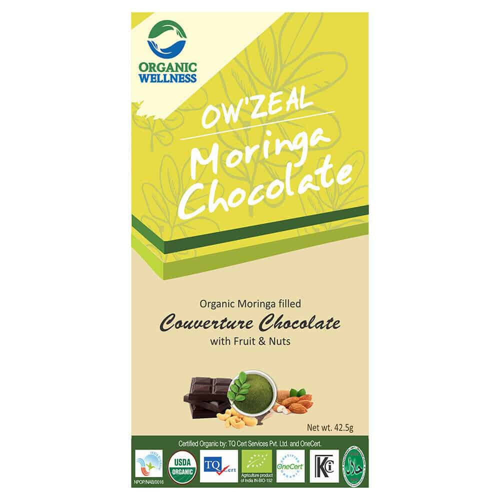Organic Wellness Moringa Couverture Chocolate with Dried Lemon Peel