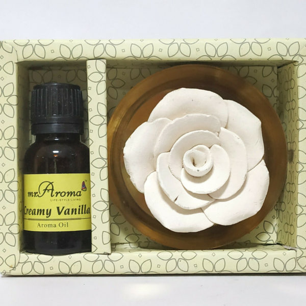 buy Mr. Aroma Creamy Vanilla Aroma Plate Flower Diffuser in Delhi,India