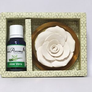 Flower Diffuser Gift Set with Aloe Vera Vaporizer Oil By Mr. Aroma