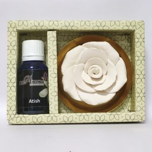 Flower Diffuser Gift Set with Atish Vaporizer Oil By Mr. Aroma
