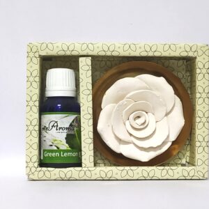 Flower Diffuser Gift Set with Green Lemon Vaporizer Oil By Mr. Aroma