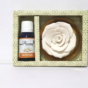 Flower Diffuser Gift Set with Harshringar Vaporizer Oil By Mr. Aroma