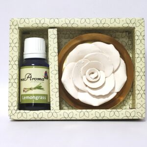 Flower Diffuser Gift Set with Lemongrass Vaporizer Oil By Mr. Aroma