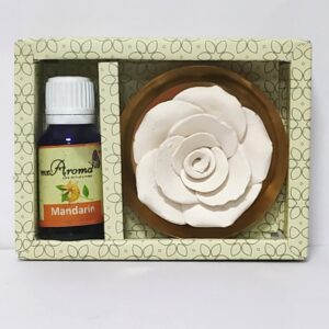 Flower Diffuser Gift Set with Mandarin Vaporizer Oil By Mr. Aroma