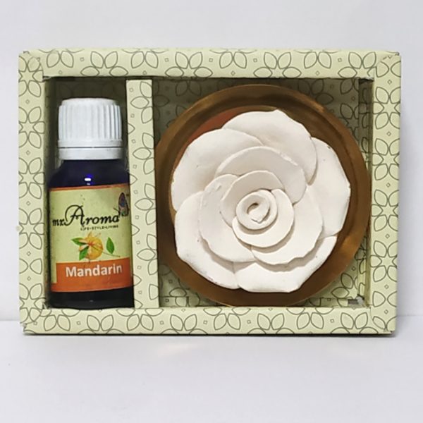 buy Flower Diffuser Gift Set with Mandarin Vaporizer Oil By Mr. Aroma in Delhi,India