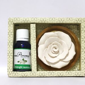 Flower Diffuser Gift Set with Midnight Jasmine Vaporizer Oil By Mr. Aroma