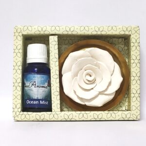 Flower Diffuser Gift Set with Ocean Mist Vaporizer Oil By Mr. Aroma