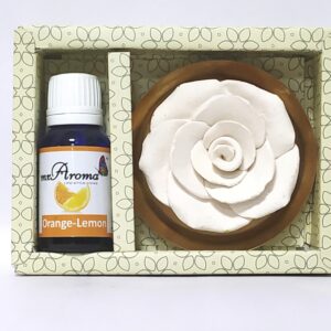 Flower Diffuser Gift Set with Orange-Lemon Vaporizer Oil By Mr. Aroma
