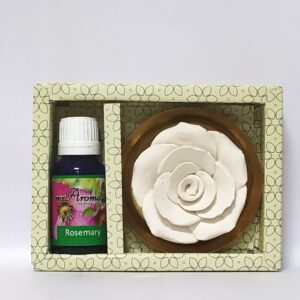 Flower Diffuser Gift Set with Rosemary Vaporizer Oil By Mr. Aroma