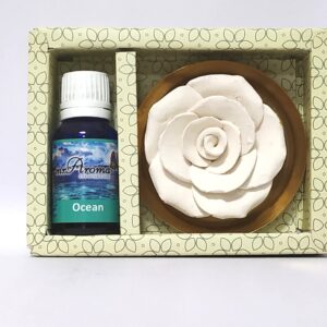 Flower Diffuser Gift Set with Ocean Vaporizer Oil By Mr. Aroma