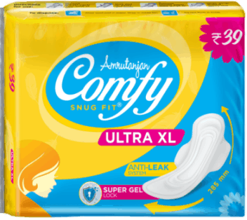 buy Amrutanjan Comfy Snug Fit Sanitary Ultra XL Napkin (6N Pads) in Delhi,India