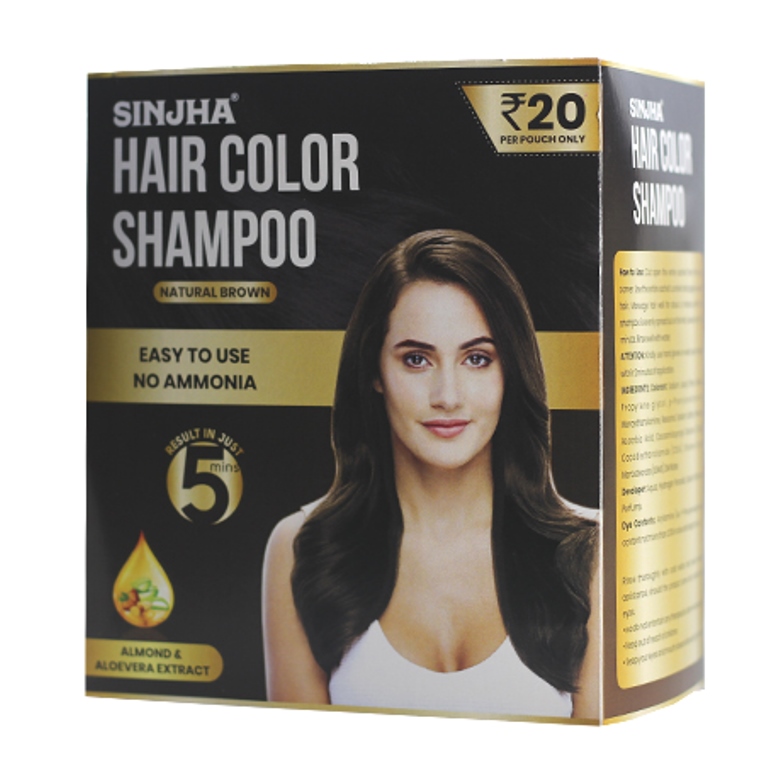 Buy Sinjha Natural Brown Hair Color Shampoo (Pouch) in Delhi, India at healthwithherbal Buy Sinjha Natural Brown Hair Color Shampoo (Pouch) in Delhi, India at healthwithherbal