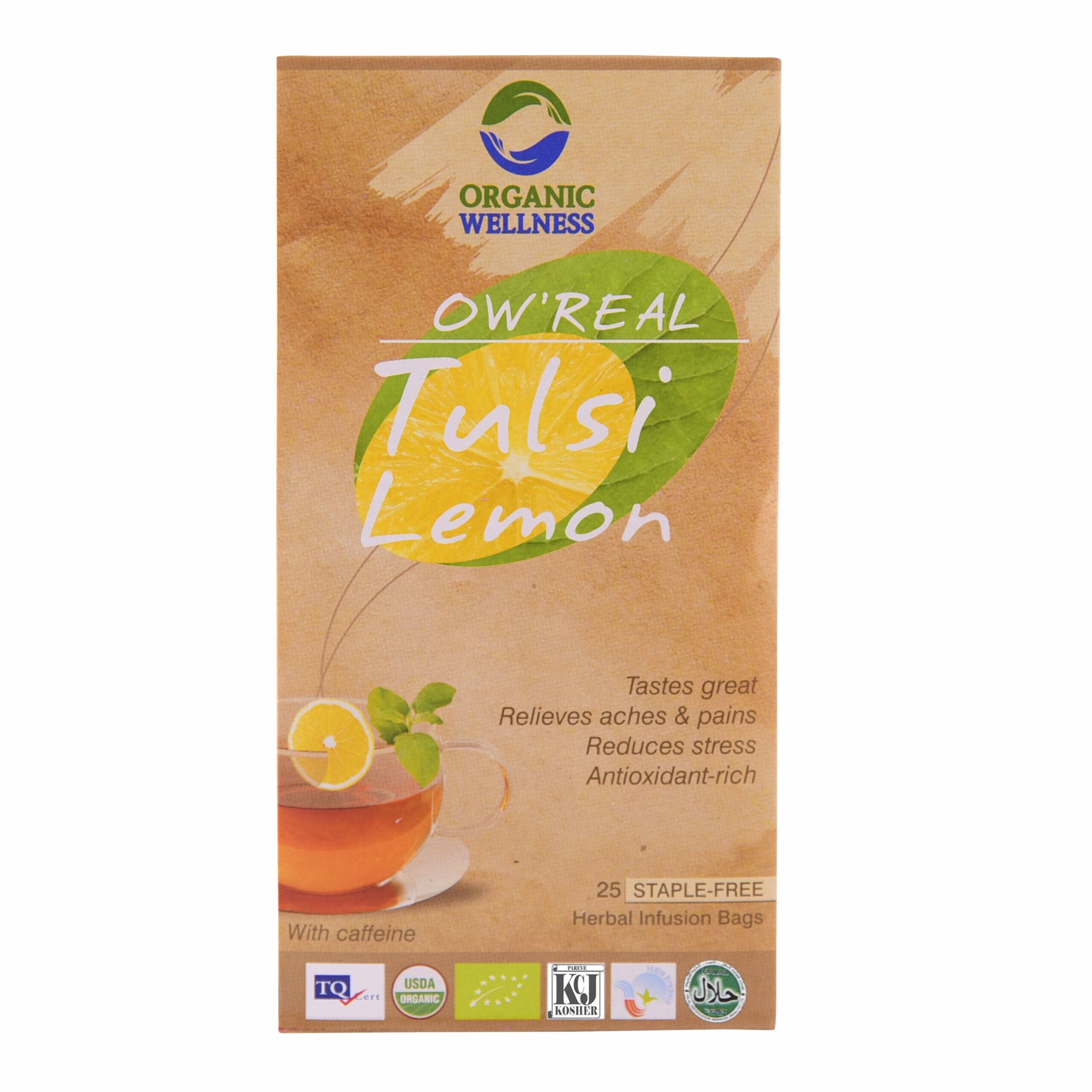 Organic Wellness Tulsi Lemon Green Tea bags