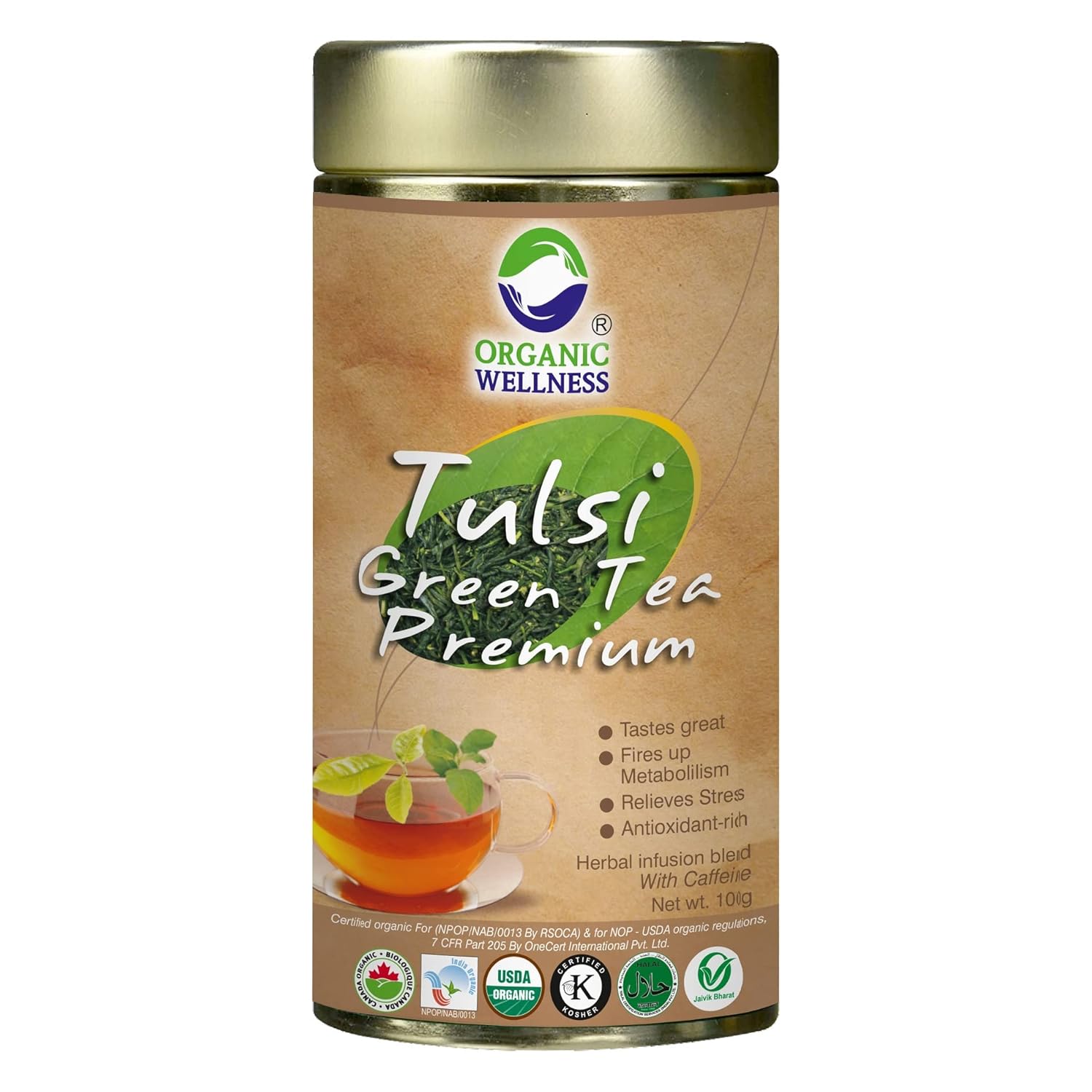 Organic Wellness Tulsi Premium Green Tea Tin