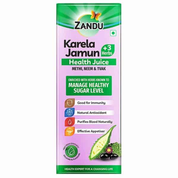 buy Zandu Ayurvedic Karela Jamun +3 Herbs Health Juice in Delhi,India