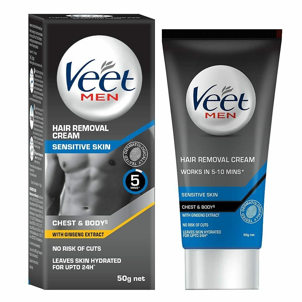 Veet Hair Removal Cream for Men Sensitive Skin For Chest & Body 50gm
